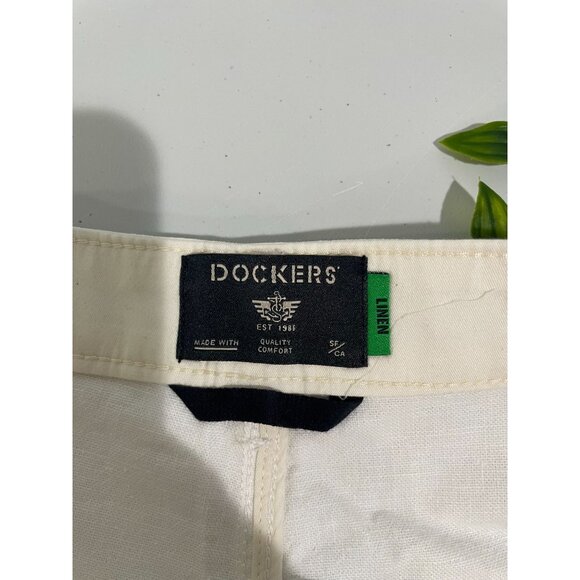 Dockers High Straight Carpenter Women's Pants Linen Blend - Picture 6 of 16